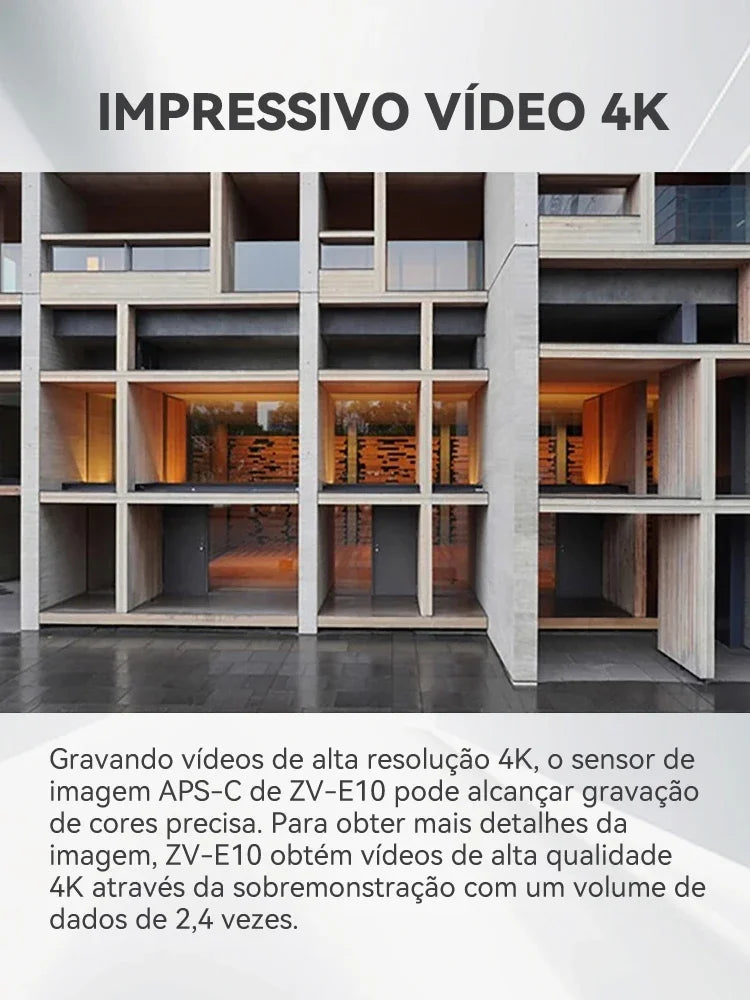 SONY Alpha ZV-E10 ZVE10 APS-C E-Mount Vlog Câmera Mirrorless Digital Com Lente 16-50mm Câmera Compacta 4K Fotografia Profissional