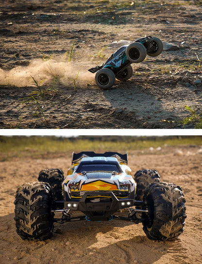 1:16 70 km/h ou 50 km/h 4WD RC Carro com controle remoto LED Carros de alta velocidade Drift Monster 4x4 Truck para crianças vs Wltoys 144001 Brinquedos