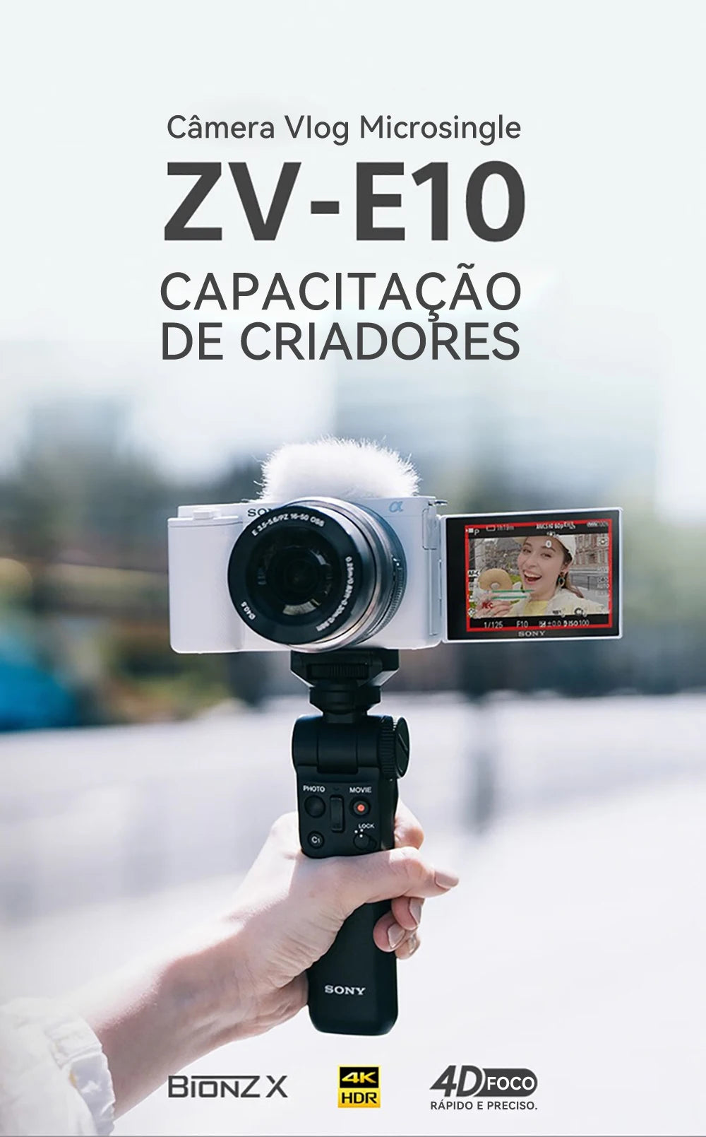 SONY Alpha ZV-E10 ZVE10 APS-C E-Mount Vlog Câmera Mirrorless Digital Com Lente 16-50mm Câmera Compacta 4K Fotografia Profissional