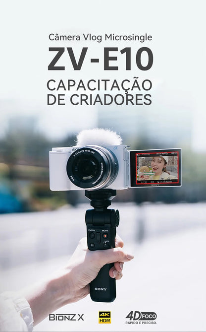 SONY Alpha ZV-E10 ZVE10 APS-C E-Mount Vlog Câmera Mirrorless Digital Com Lente 16-50mm Câmera Compacta 4K Fotografia Profissional