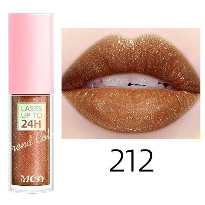 18 cores glitter 1 peça gloss labial de longa duração batom líquido à prova d'água maquiagem óleo labial tonalidade labial bálsamo labial hidratante