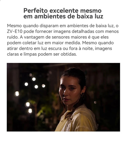SONY Alpha ZV-E10 ZVE10 APS-C E-Mount Vlog Câmera Mirrorless Digital Com Lente 16-50mm Câmera Compacta 4K Fotografia Profissional