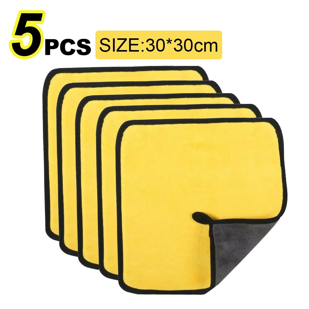 Toalha de microfibra para lavagem de carros 30x30/60 cm Pano de limpeza e secagem para bainhas Pano de cuidados com o carro Toalha de lavagem de carros para detalhes