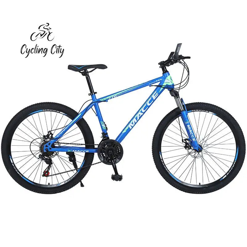 Bicicleta de montanha urbana de 26 polegadas para adultos, bicicleta off-road de 24 polegadas, freio a disco duplo, bicicleta de velocidade variável para estudantes com absorção de choque
