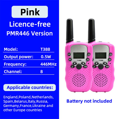 Walkie Talkie portátil 2 peças, walkie talkie infantil de 3 km, mini brinquedo, walkie talkie, brinquedos para crianças, presente de aniversário
