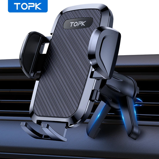 Suporte universal para carro TOPK, suporte de gravidade para celular, clipe para saída de ar, suporte para celular, suporte para todos os telefones