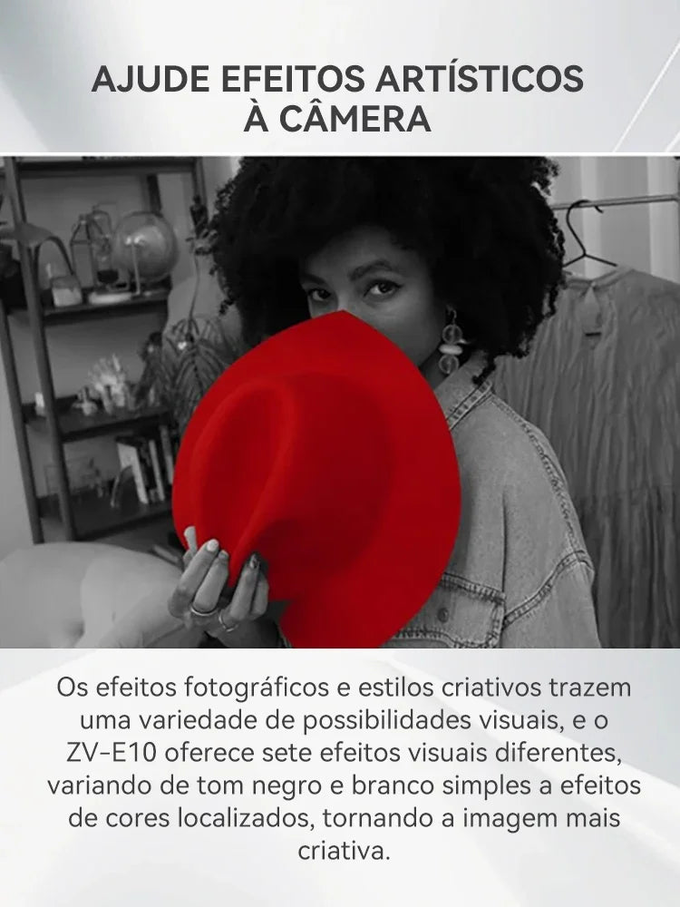 SONY Alpha ZV-E10 ZVE10 APS-C E-Mount Vlog Câmera Mirrorless Digital Com Lente 16-50mm Câmera Compacta 4K Fotografia Profissional