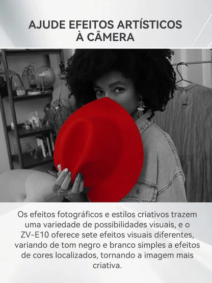 SONY Alpha ZV-E10 ZVE10 APS-C E-Mount Vlog Câmera Mirrorless Digital Com Lente 16-50mm Câmera Compacta 4K Fotografia Profissional