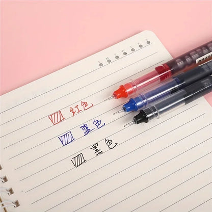 10 peças/conjunto de canetas de gel tipo agulha de alta qualidade, caneta esferográfica líquida reta, artigos de papelaria kawaii, material de escritório e escola