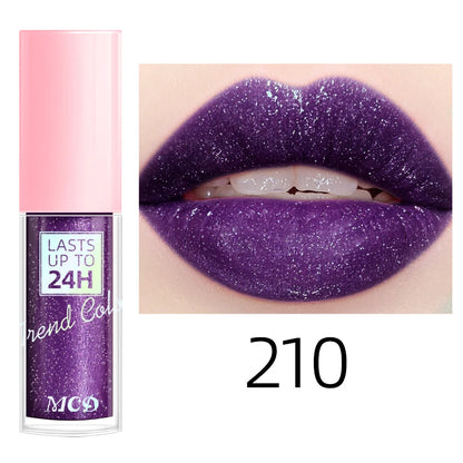 18 cores glitter 1 peça gloss labial de longa duração batom líquido à prova d'água maquiagem óleo labial tonalidade labial bálsamo labial hidratante