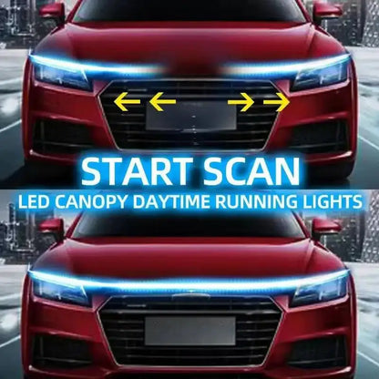 1 peça fita de LED dinâmica para capô de carro, guia universal para capô do motor, barra de luz decorativa, faróis automotivos, luz de circulação