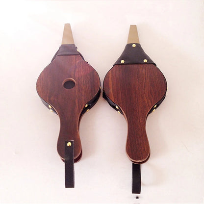1 peça Ferramentas para churrasco Manual Estilo Madeira Artesanato Manual Soprador de Lareira Couro Tigre Airbox Suprimentos para Churrasco Soprador