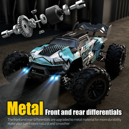 1:16 70 km/h ou 50 km/h 4WD RC Carro com controle remoto LED Carros de alta velocidade Drift Monster 4x4 Truck para crianças vs Wltoys 144001 Brinquedos