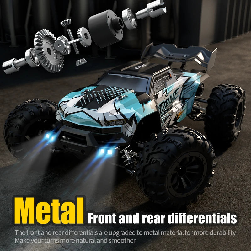 1:16 70 km/h ou 50 km/h 4WD RC Carro com controle remoto LED Carros de alta velocidade Drift Monster 4x4 Truck para crianças vs Wltoys 144001 Brinquedos