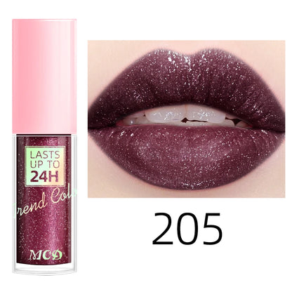 18 cores glitter 1 peça gloss labial de longa duração batom líquido à prova d'água maquiagem óleo labial tonalidade labial bálsamo labial hidratante