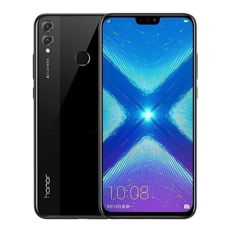 Smartphone HONOR 8X Firmware global CPU Haisi Qilin 710 Câmera traseira de 6,5 polegadas Reconhecimento de impressão digital de 20 MP Telefone usado