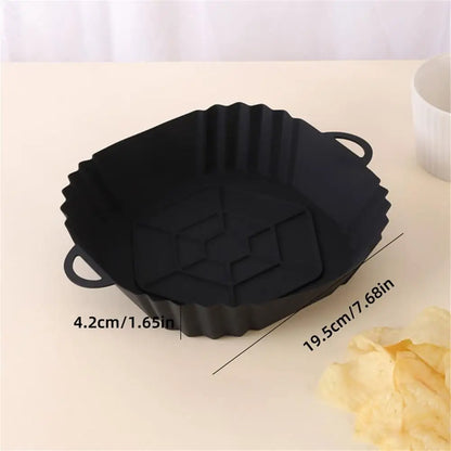 1 peça de revestimentos de silicone para fritadeira a ar, revestimentos quadrados reutilizáveis para fritadeira a ar, acessórios de substituição para revestimentos de pergaminho para fritadeira a ar