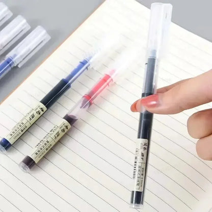 10 peças/conjunto de canetas de gel tipo agulha de alta qualidade, caneta esferográfica líquida reta, artigos de papelaria kawaii, material de escritório e escola