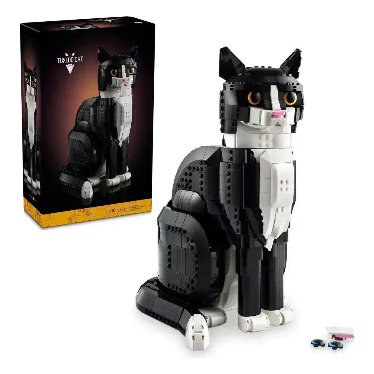 2024 Novo 43247 Jovem Leão Smoking Gato 21349 Modelo Exibição Decoração Conjunto Blocos de Construção Tijolos Brinquedos para crianças Presente de Natal