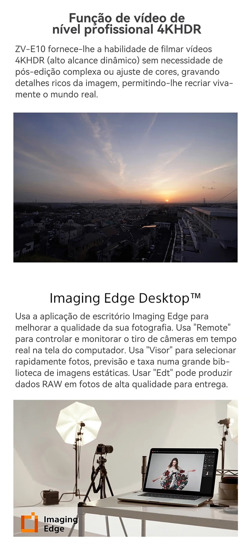 SONY Alpha ZV-E10 ZVE10 APS-C E-Mount Vlog Câmera Mirrorless Digital Com Lente 16-50mm Câmera Compacta 4K Fotografia Profissional