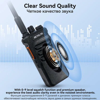 Retevis RT86 Walkie Talkie Rádio bidirecional profissional Walkie Talkie de longo alcance Rádio de comunicação UHF para negócios ao ar livre