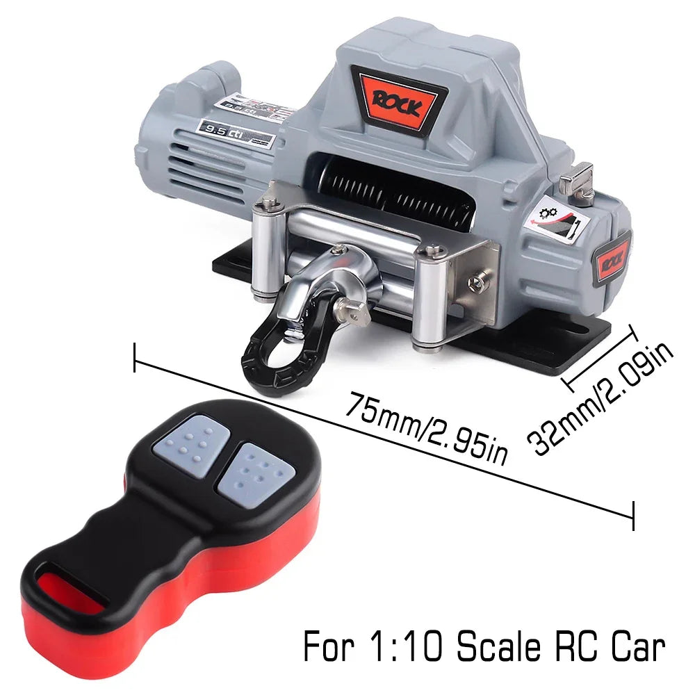 Sistema de controle remoto sem fio INJORA Metal Winch para carro de controle remoto 1:10 RC Crawler Axial SCX10 90046 TRX4 TRX6 Gen8 peças de atualização