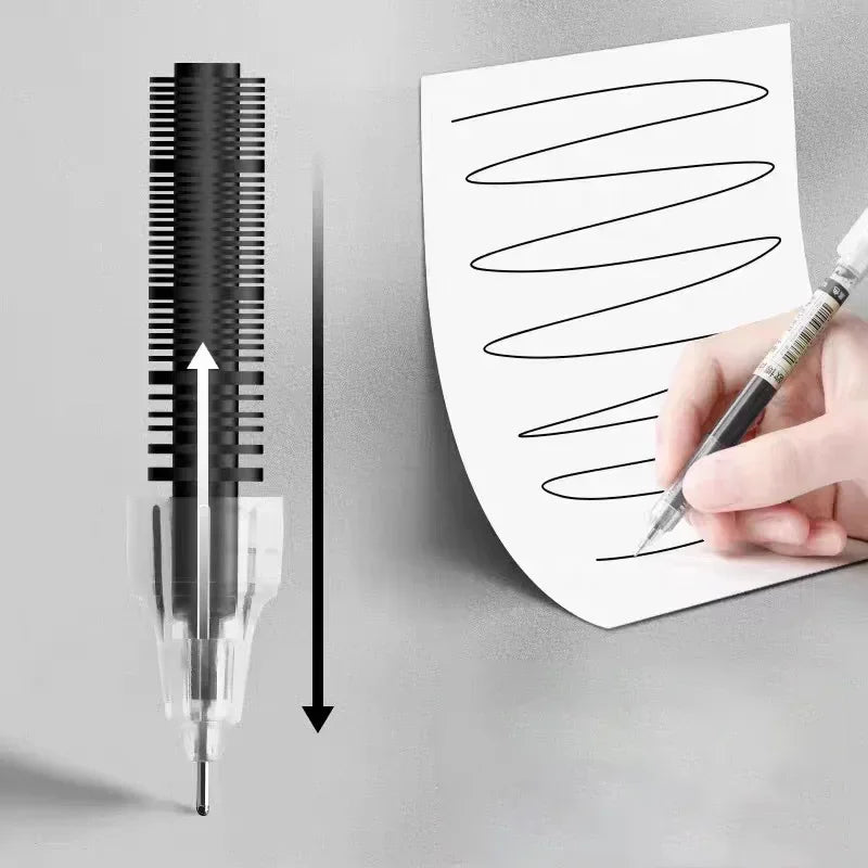 10 peças/conjunto de canetas de gel tipo agulha de alta qualidade, caneta esferográfica líquida reta, artigos de papelaria kawaii, material de escritório e escola