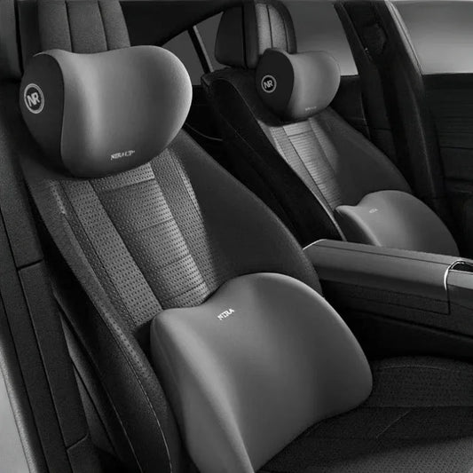 Almofada de espuma viscoelástica para proteção do pescoço, almofada para encosto lombar, almofada para encosto de cabeça de carro