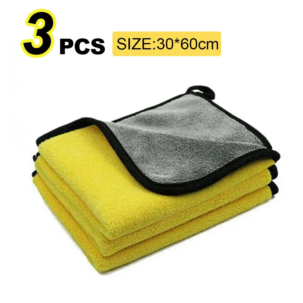 Toalha de microfibra para lavagem de carros 30x30/60 cm Pano de limpeza e secagem para bainhas Pano de cuidados com o carro Toalha de lavagem de carros para detalhes