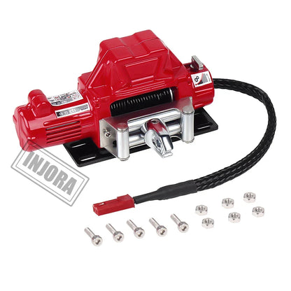 Sistema de controle remoto sem fio INJORA Metal Winch para carro de controle remoto 1:10 RC Crawler Axial SCX10 90046 TRX4 TRX6 Gen8 peças de atualização