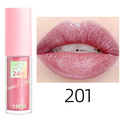 18 cores glitter 1 peça gloss labial de longa duração batom líquido à prova d'água maquiagem óleo labial tonalidade labial bálsamo labial hidratante