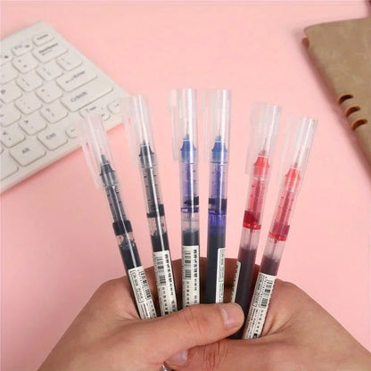 10 peças/conjunto de canetas de gel tipo agulha de alta qualidade, caneta esferográfica líquida reta, artigos de papelaria kawaii, material de escritório e escola