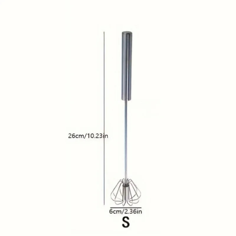 Batedor de ovos de aço inoxidável, misturador semiautomático durável para misturar creme de ovos sem esforço, mexer e bater para assar na cozinha