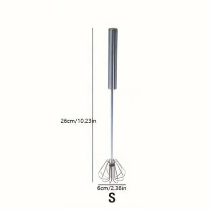 Batedor de ovos de aço inoxidável, misturador semiautomático durável para misturar creme de ovos sem esforço, mexer e bater para assar na cozinha