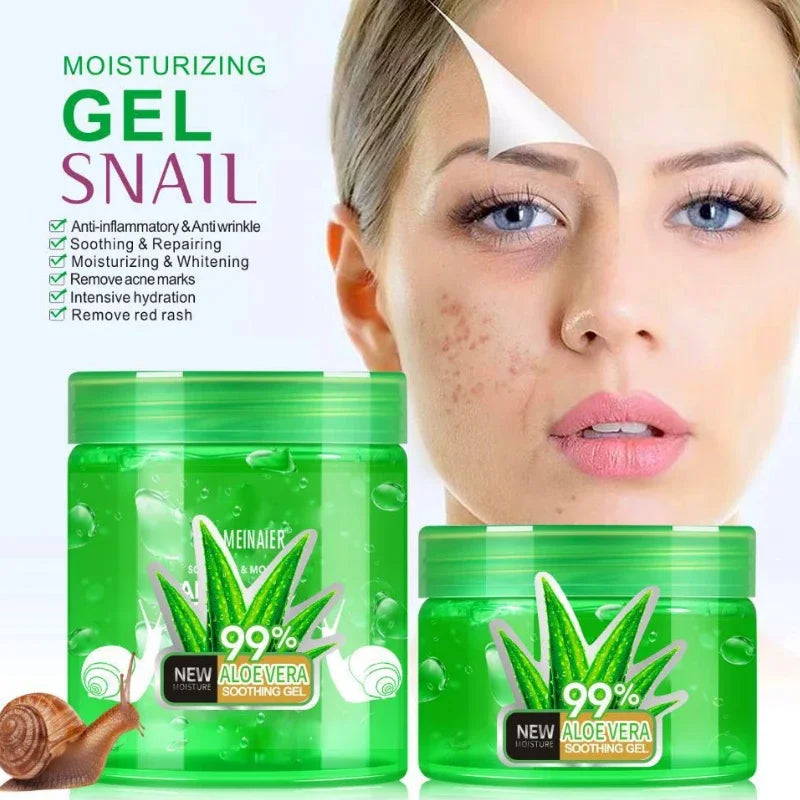 150ml 250ml Gel de Aloe Vera Creme Facial Natural de Caracol Hidratação Profunda Revitalização Emoliência Suavização Clareamento Creme de Cuidado