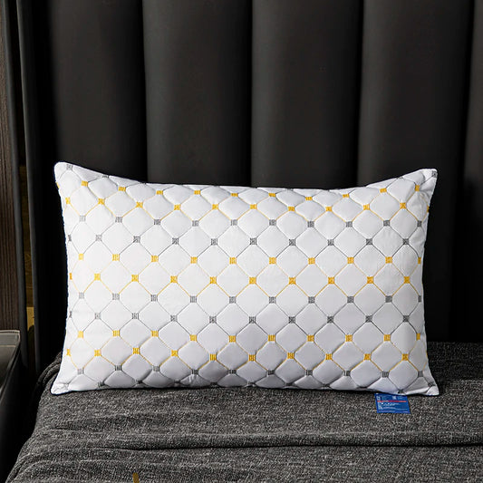 Travesseiro 1pc Almofada Branca Macia e de Suporte, Almofada de Pescoço Retangular Simples de Poliéster para Casa e Hotel, 18,9 x 29,13 pol.