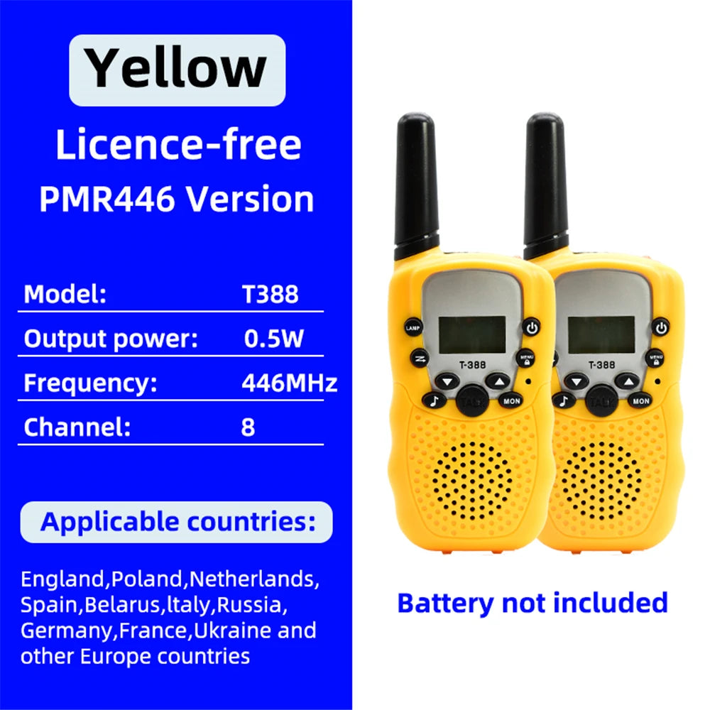 Walkie Talkie portátil 2 peças, walkie talkie infantil de 3 km, mini brinquedo, walkie talkie, brinquedos para crianças, presente de aniversário