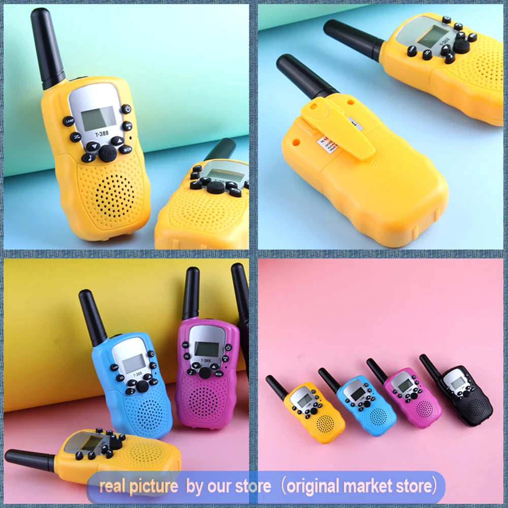 Walkie Talkie portátil 2 peças, walkie talkie infantil de 3 km, mini brinquedo, walkie talkie, brinquedos para crianças, presente de aniversário
