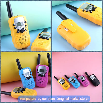 Walkie Talkie portátil 2 peças, walkie talkie infantil de 3 km, mini brinquedo, walkie talkie, brinquedos para crianças, presente de aniversário