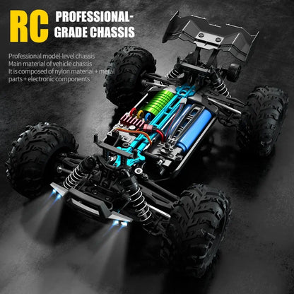 1:16 70 km/h ou 50 km/h 4WD RC Carro com controle remoto LED Carros de alta velocidade Drift Monster 4x4 Truck para crianças vs Wltoys 144001 Brinquedos