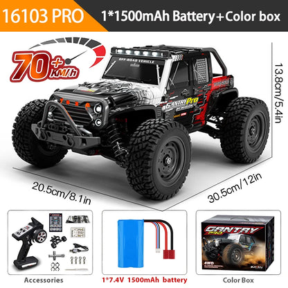 1:16 70 km/h ou 50 km/h 4WD RC Carro com controle remoto LED Carros de alta velocidade Drift Monster 4x4 Truck para crianças vs Wltoys 144001 Brinquedos