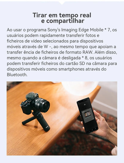 SONY Alpha ZV-E10 ZVE10 APS-C E-Mount Vlog Câmera Mirrorless Digital Com Lente 16-50mm Câmera Compacta 4K Fotografia Profissional