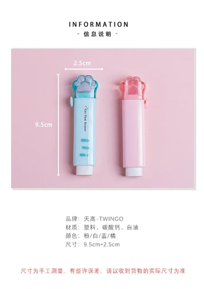 Borracha retrátil kawaii gato fofo coreano papelaria borracha desenho borrachas material escolar infantil escritório