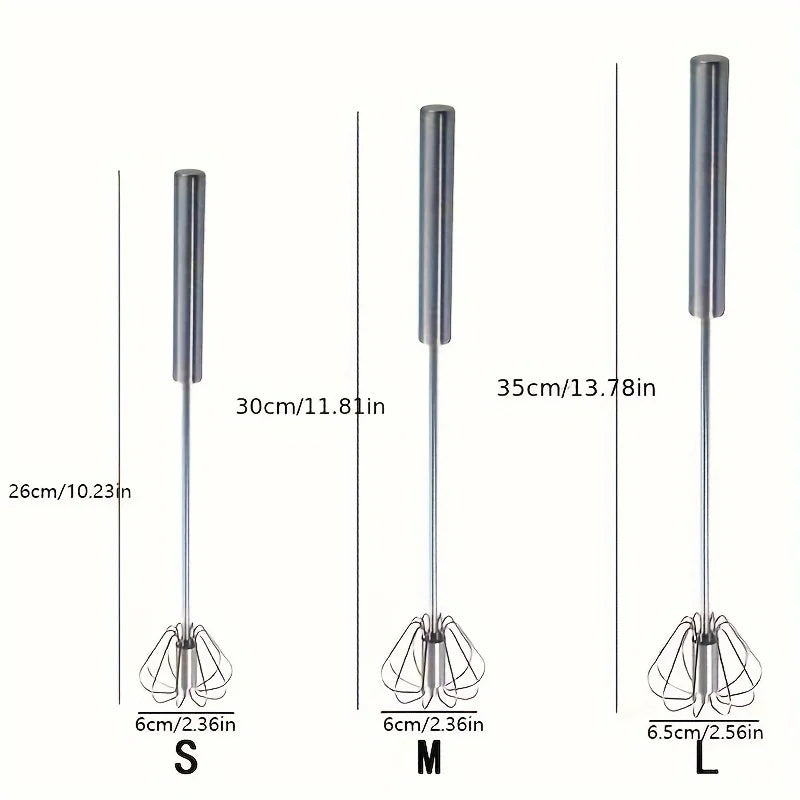 Batedor de ovos de aço inoxidável, misturador semiautomático durável para misturar creme de ovos sem esforço, mexer e bater para assar na cozinha
