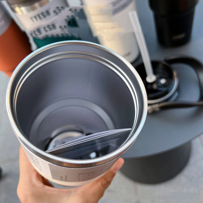 Caneca térmica de aço inoxidável Tyeso Coffee Cup com isolamento duplo para viagem fria e quente, garrafa térmica para carro