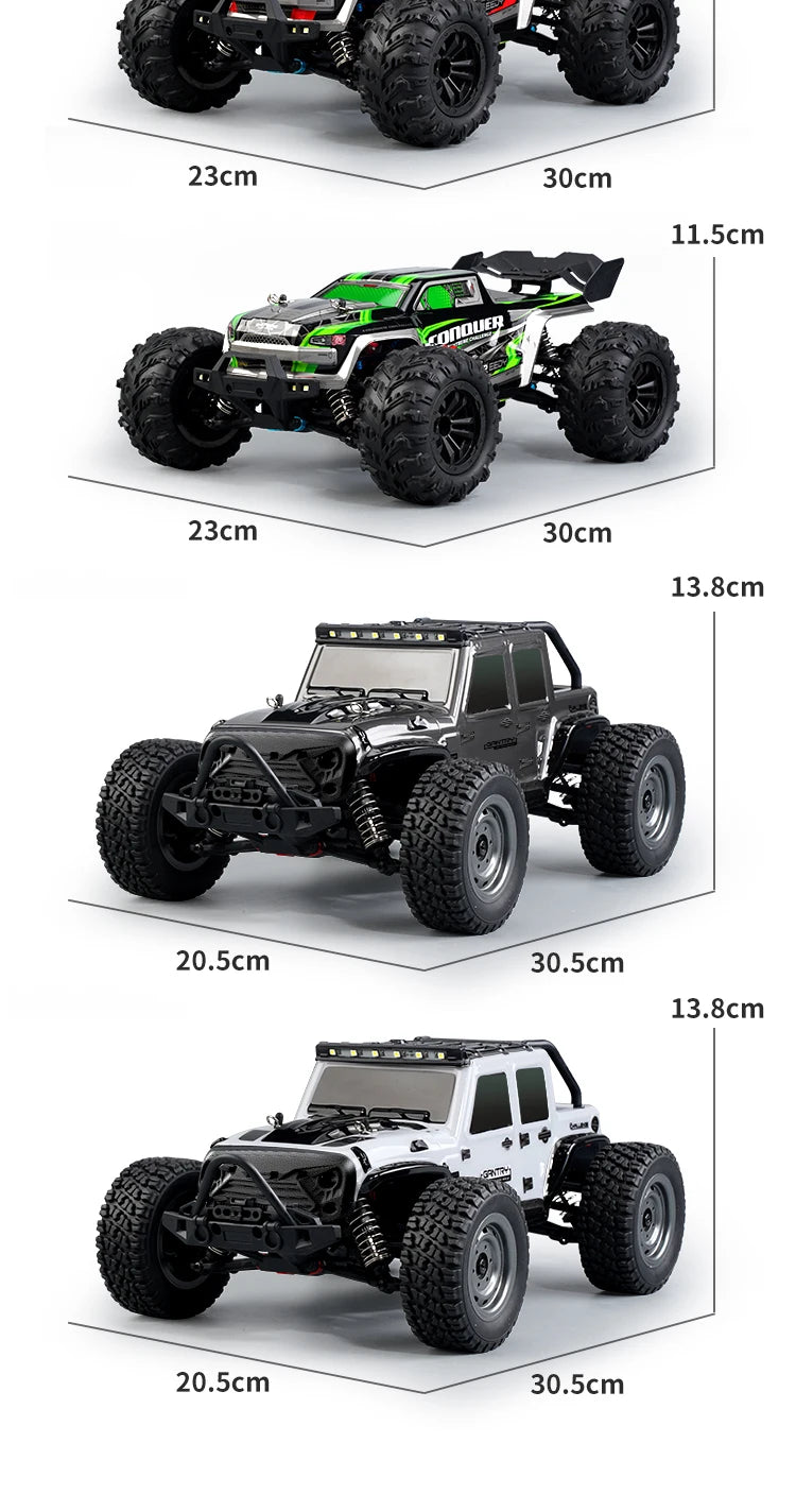 1:16 70 km/h ou 50 km/h 4WD RC Carro com controle remoto LED Carros de alta velocidade Drift Monster 4x4 Truck para crianças vs Wltoys 144001 Brinquedos
