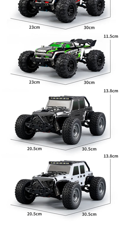 1:16 70 km/h ou 50 km/h 4WD RC Carro com controle remoto LED Carros de alta velocidade Drift Monster 4x4 Truck para crianças vs Wltoys 144001 Brinquedos