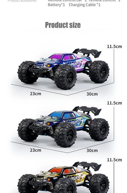 1:16 70 km/h ou 50 km/h 4WD RC Carro com controle remoto LED Carros de alta velocidade Drift Monster 4x4 Truck para crianças vs Wltoys 144001 Brinquedos