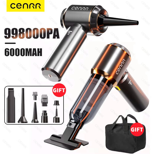 Aspirador de pó automotivo CENRR 9980000PA, aspirador de pó sem fio com forte sucção, máquina de limpeza portátil