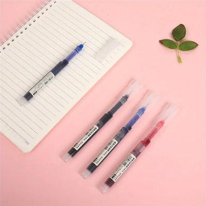 10 peças/conjunto de canetas de gel tipo agulha de alta qualidade, caneta esferográfica líquida reta, artigos de papelaria kawaii, material de escritório e escola